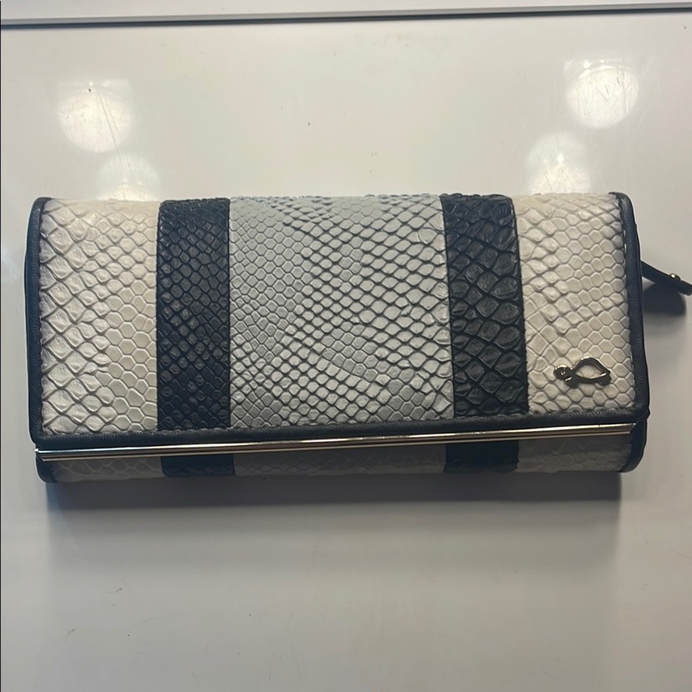 Charming Charlie Black and White Clutch